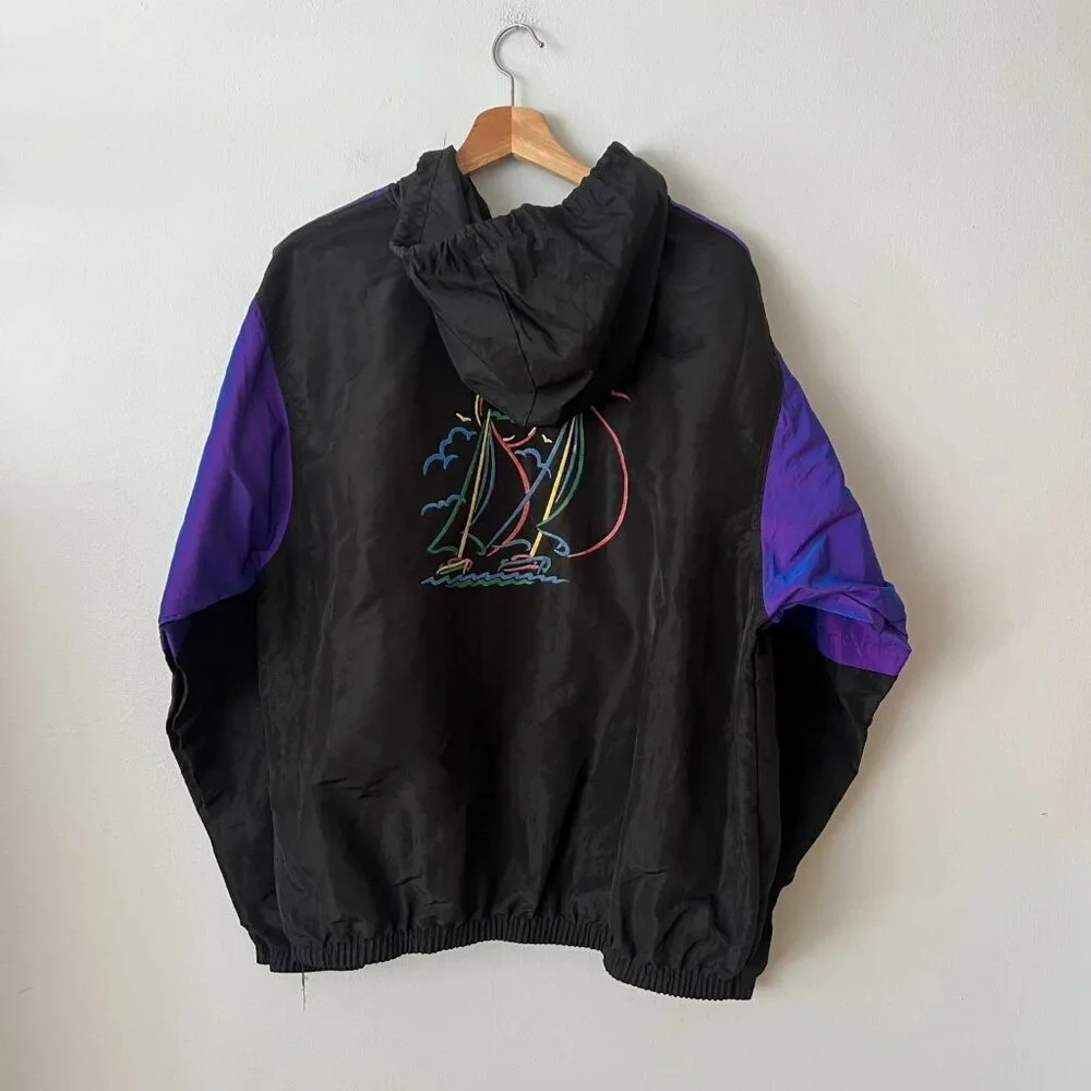 Vintage Surf Style Maui Pullover Anorak Windbreaker Jacket Made in USA One Size